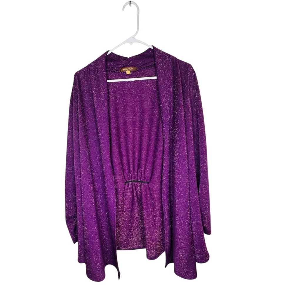 Ellen Tracy Shimmering Purple Poncho